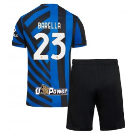 Dětské fotbalový komplet Inter Milan Nicolo Barella #23 Domácí košile 2024-25 Krátkým Rukávem